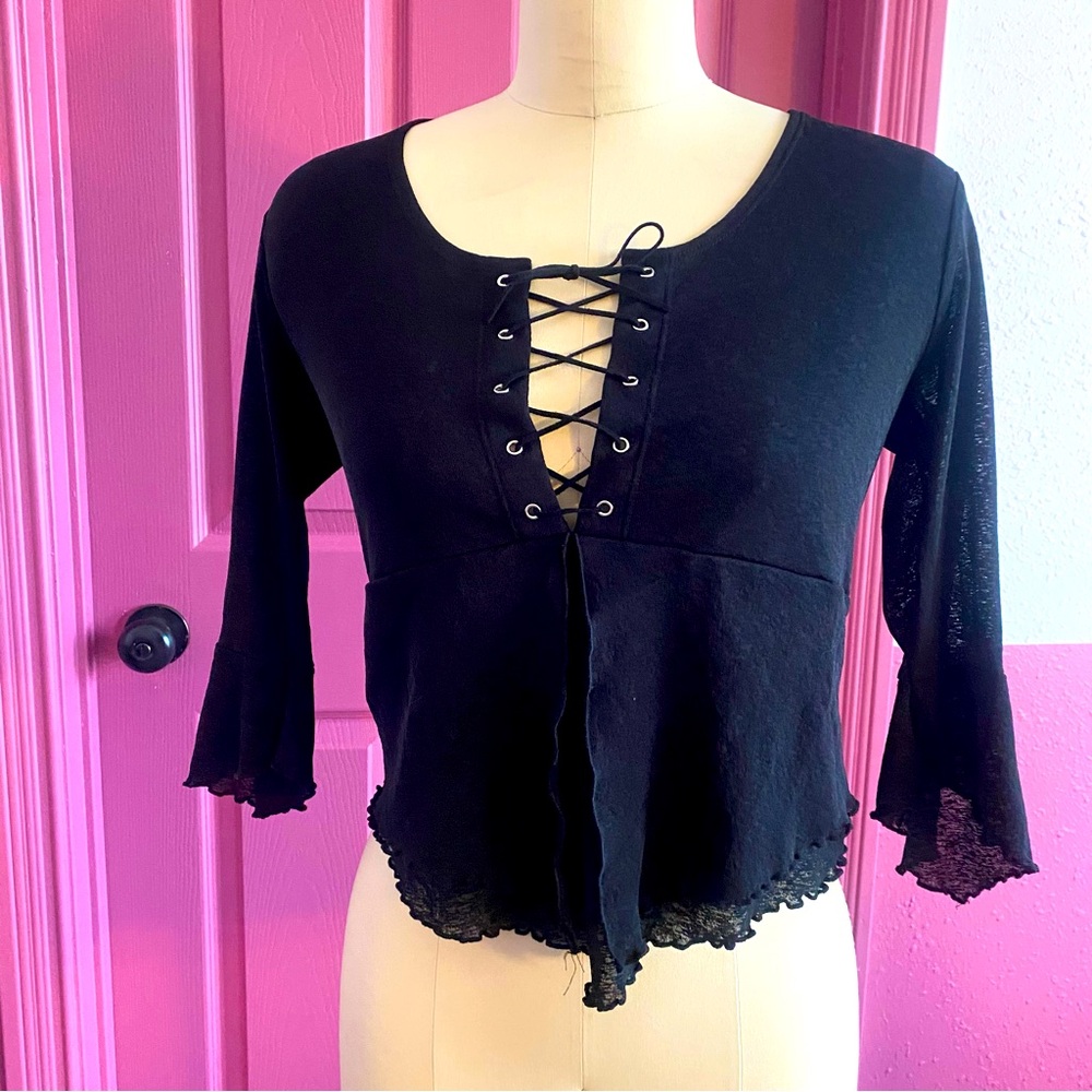 Vampy-Goth Fairycore Hiatus Black Top Size Large